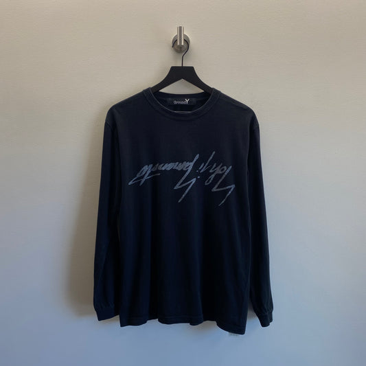 Yohji Yamamoto Ground Y Reverse Signature Long Sleeve T-Shirt
