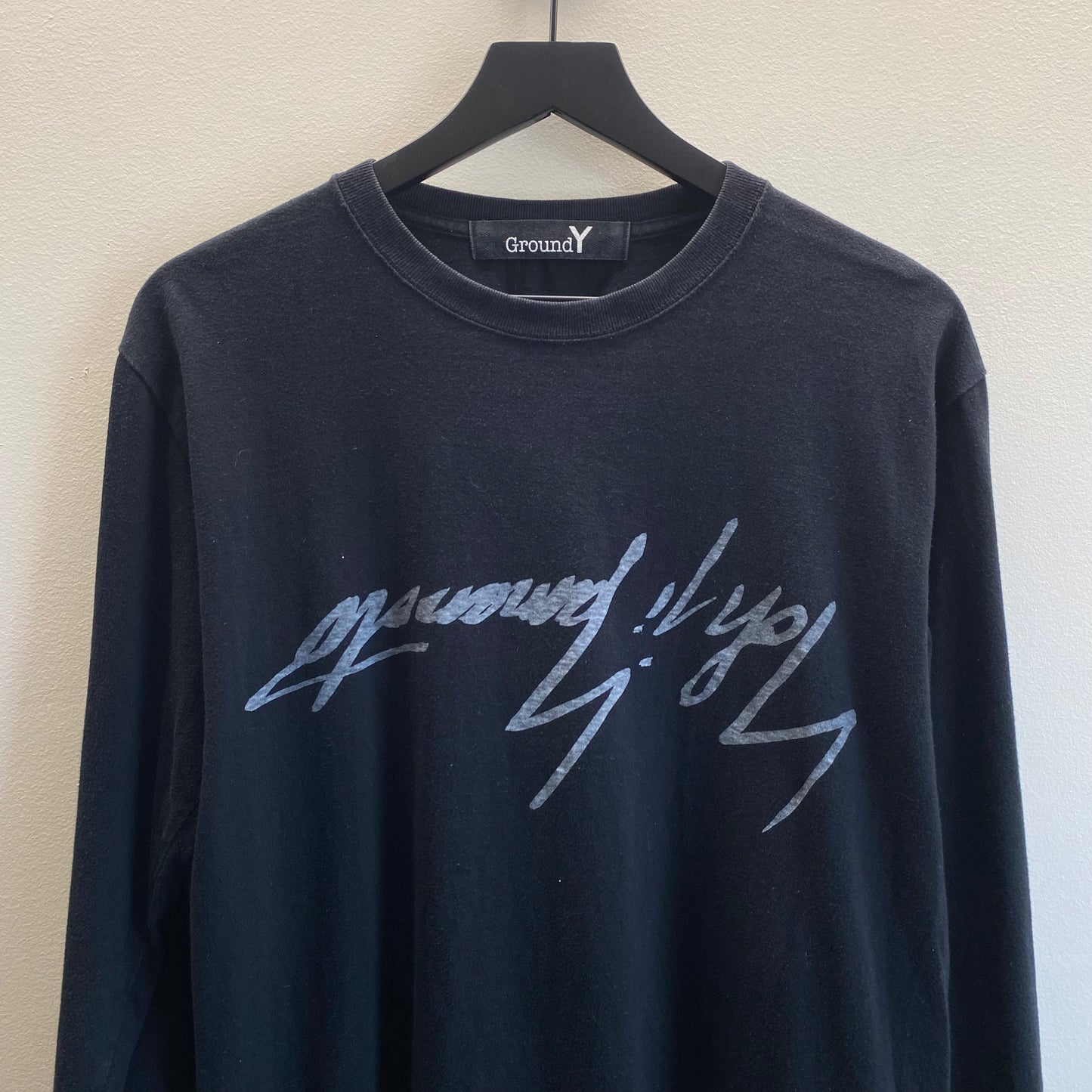 Yohji Yamamoto Ground Y Reverse Signature Long Sleeve T-Shirt