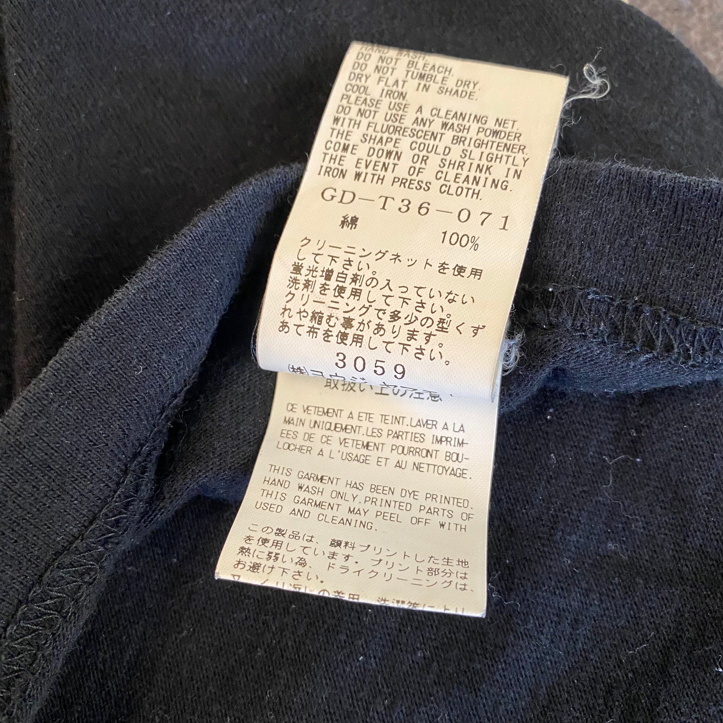 Yohji Yamamoto Ground Y Reverse Signature Long Sleeve T-Shirt