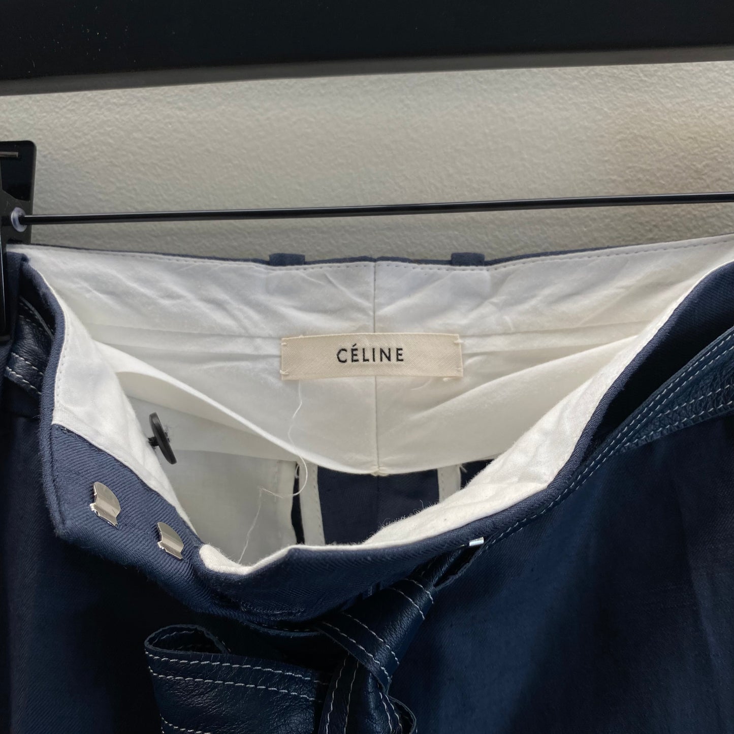 Celine by Phoebe Philo Belted Linen Slacks