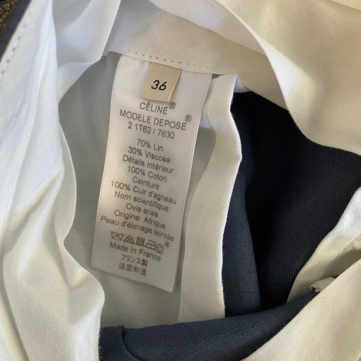 Celine by Phoebe Philo Belted Linen Slacks