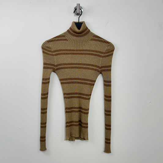 Gucci Striped Stretch Turtleneck Knit Sweater