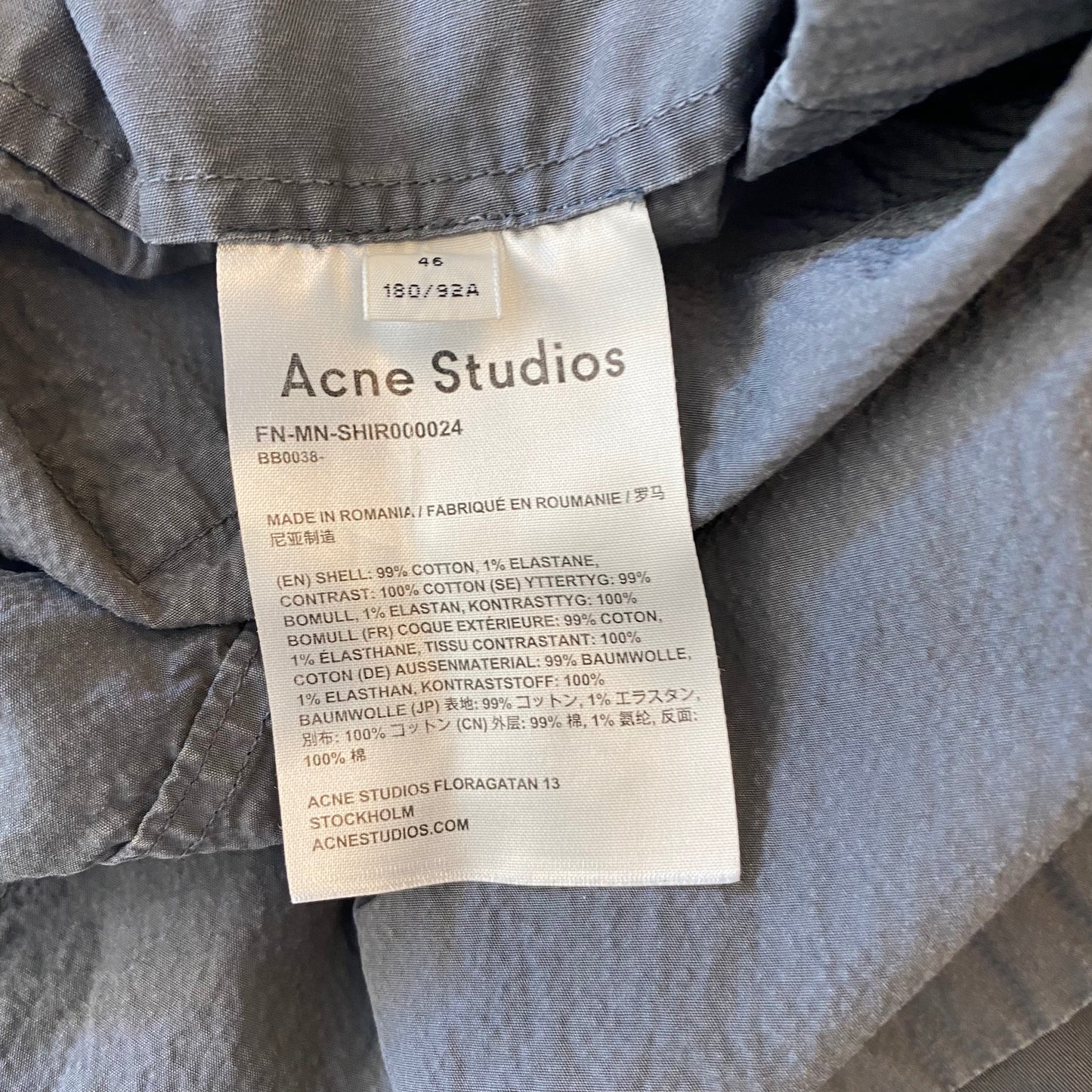 Acne Studios Long Sleeve Military Shirt