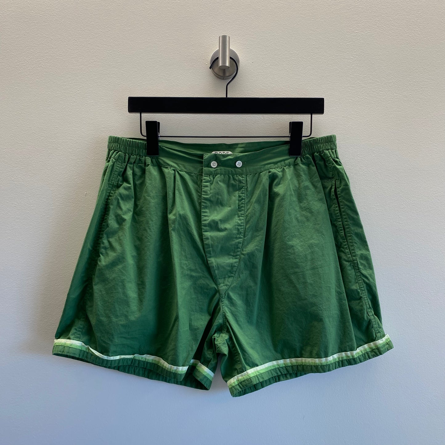 Bode Green Sheet Shorts