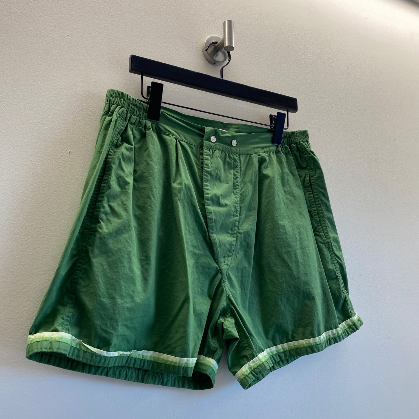 Bode Green Sheet Shorts