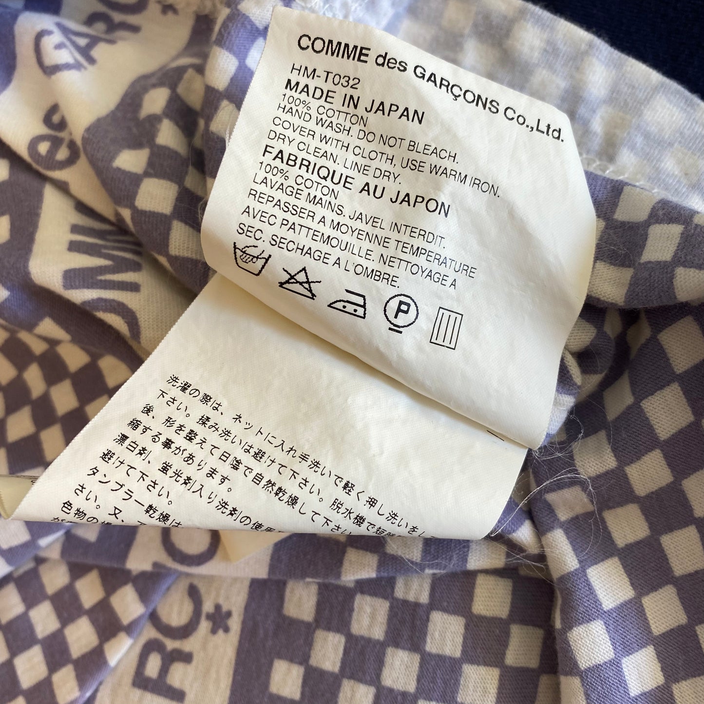 Comme des Garçons 2003 Checkered Logo Tee