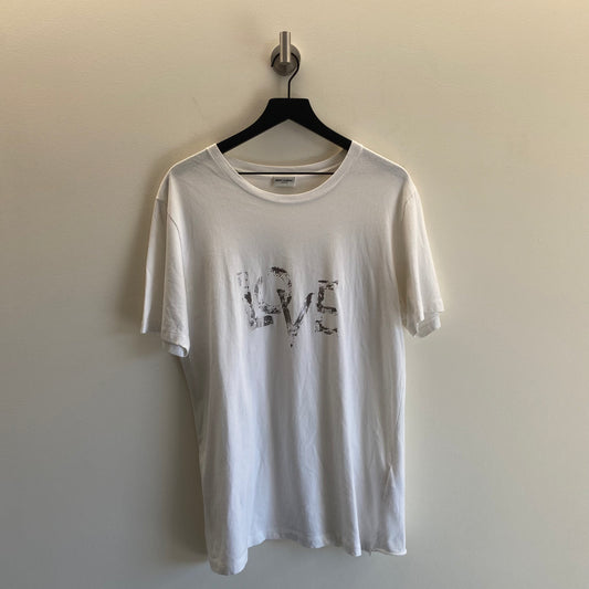 Saint Laurent Paris 19SS Metallic "Love" T-Shirt