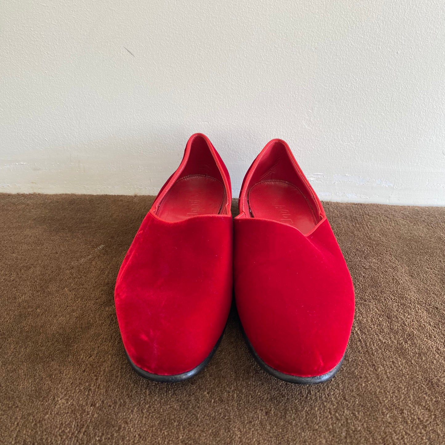 Bode Red Velvet House Slippers