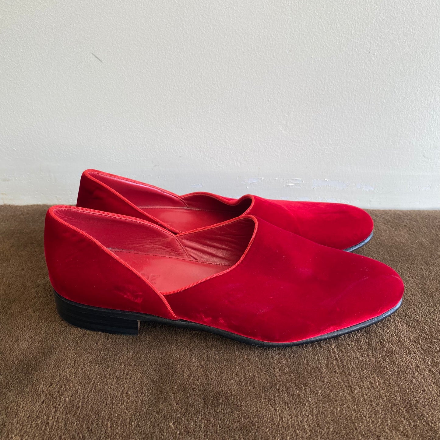 Bode Red Velvet House Slippers