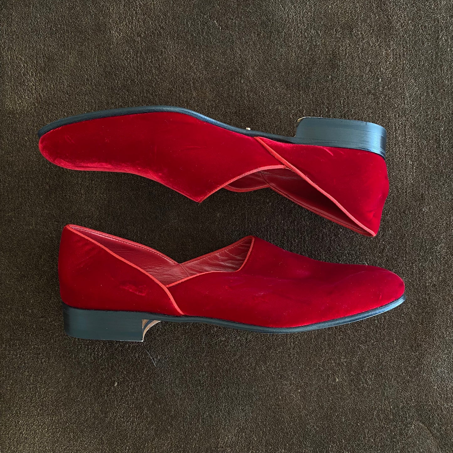 Bode Red Velvet House Slippers