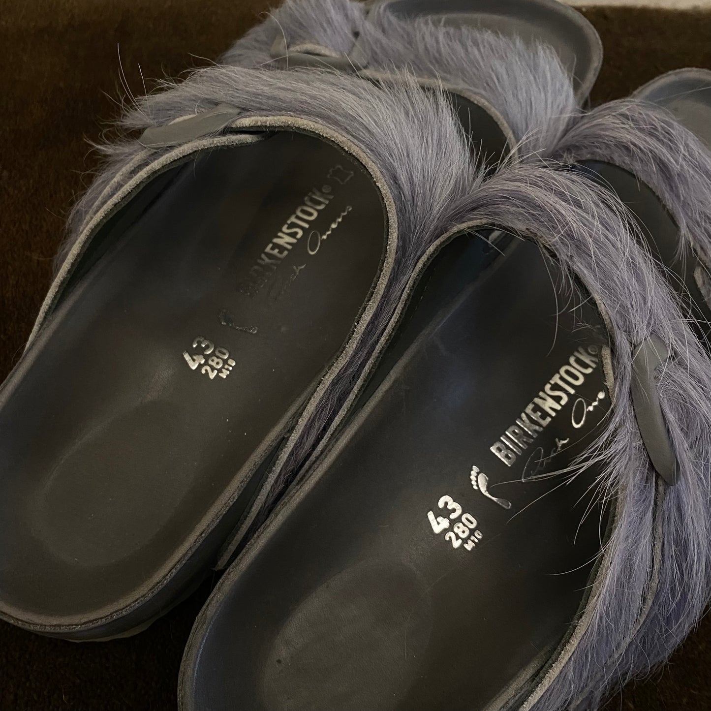 Rick Owens Fur Arizona Birkenstocks