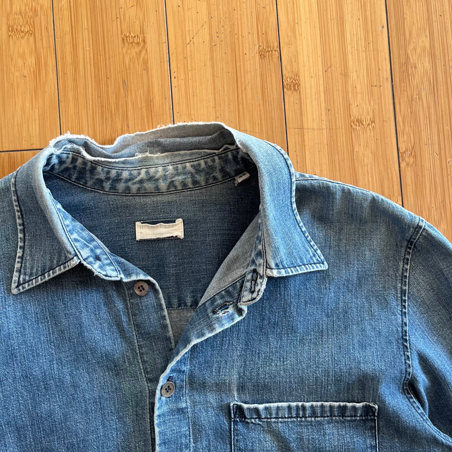 Helmut Lang Denim Long-Sleeve Button-Up
