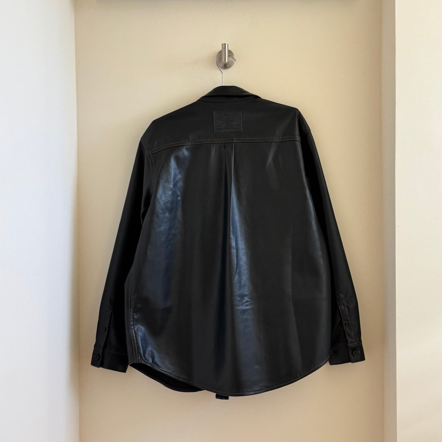 Y/Project Hook Eye Faux Leather Shirt