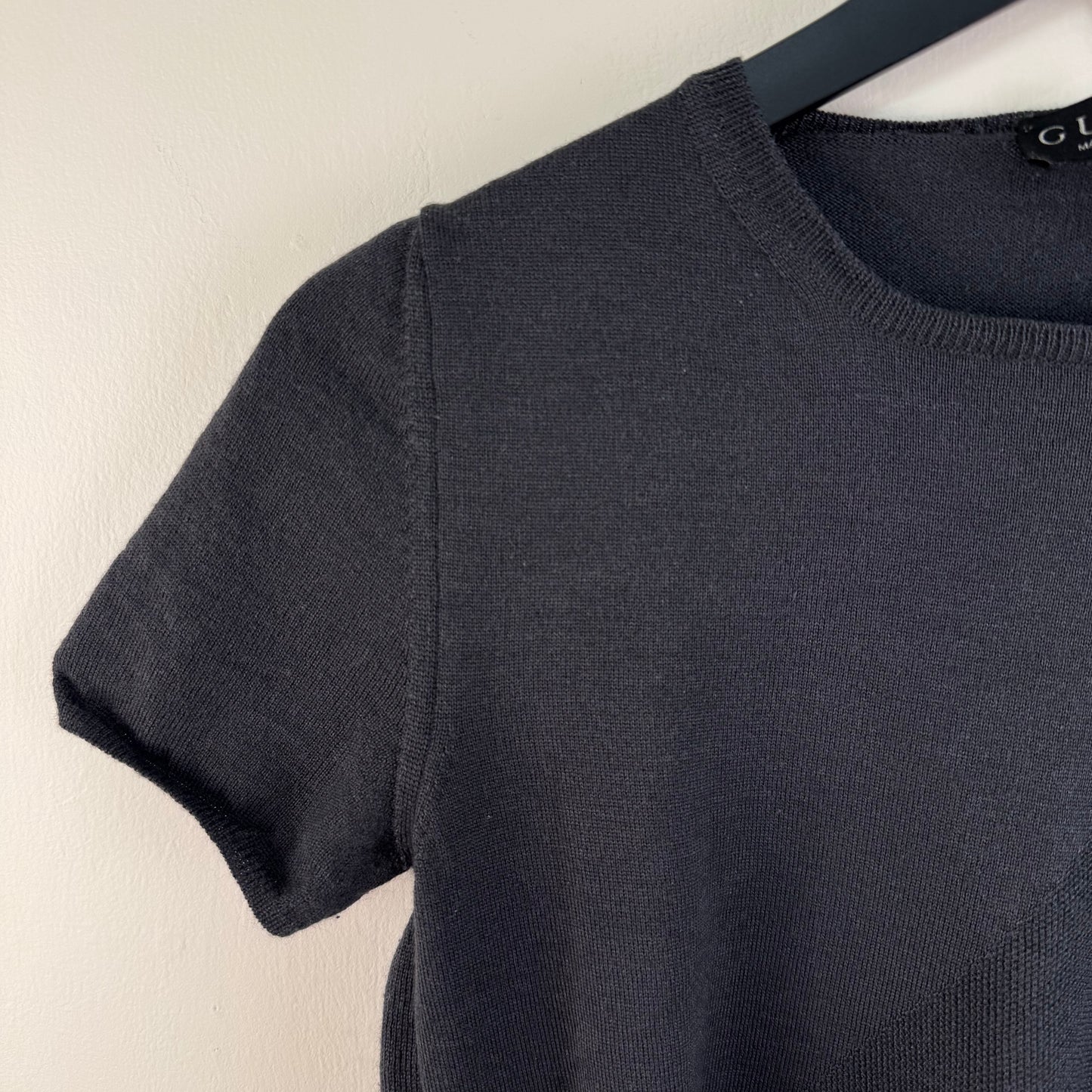 Gucci Short Sleeve Cashmere Silk Blend Knit Top 1997