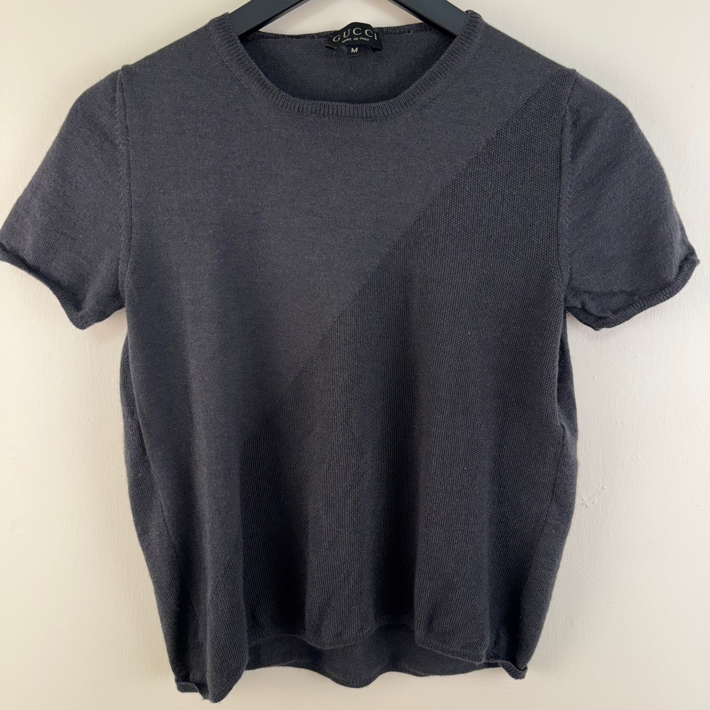 Gucci Short Sleeve Cashmere Silk Blend Knit Top 1997