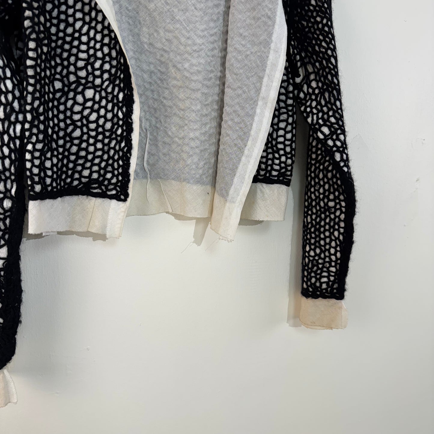 Comme des Garçons 1993 Layered Mesh Knit Wool Cardigan