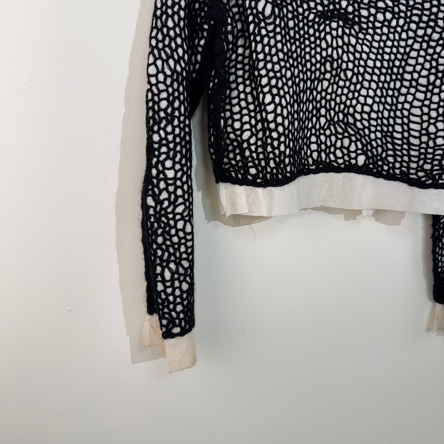 Comme des Garçons 1993 Layered Mesh Knit Wool Cardigan