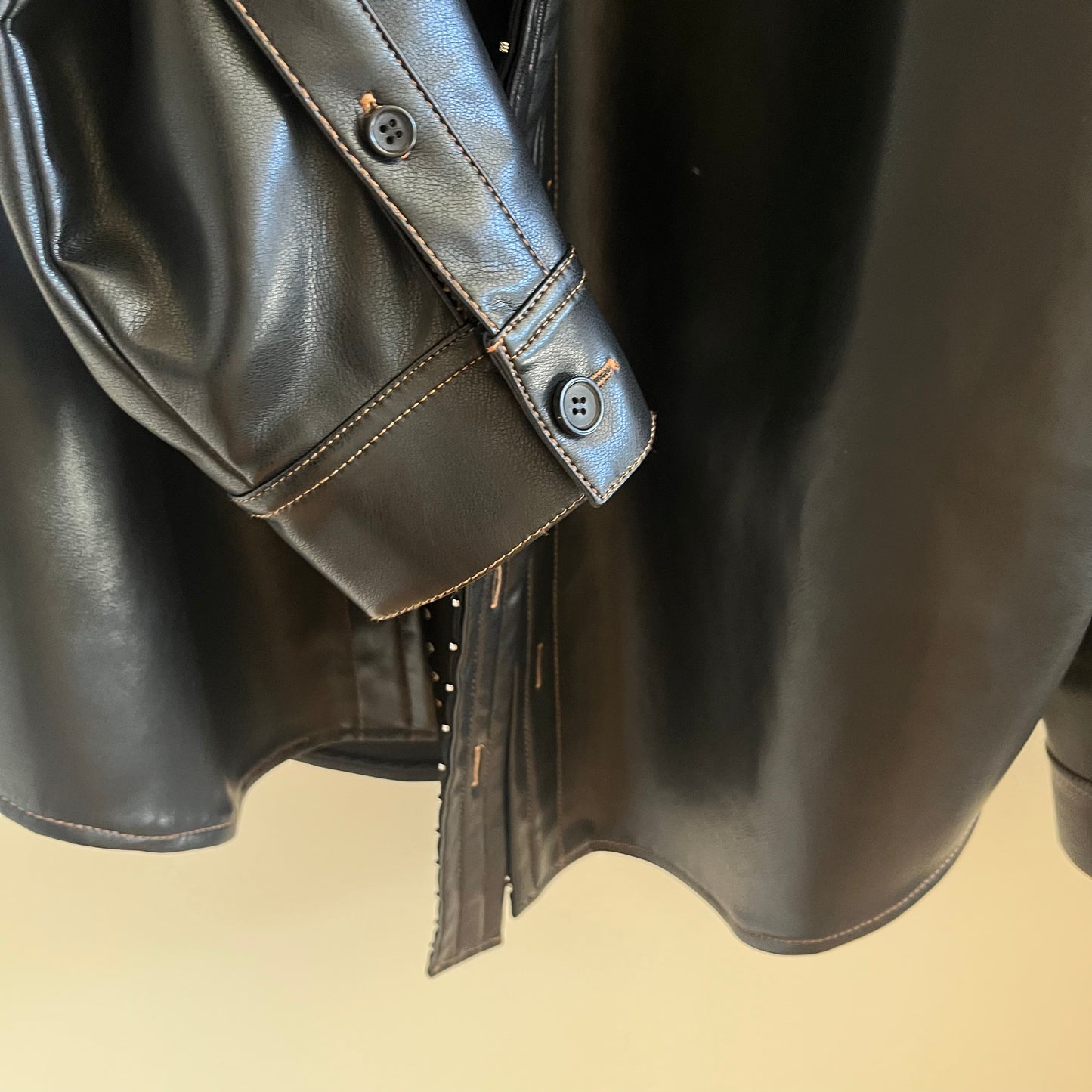 Y/Project Hook Eye Faux Leather Shirt