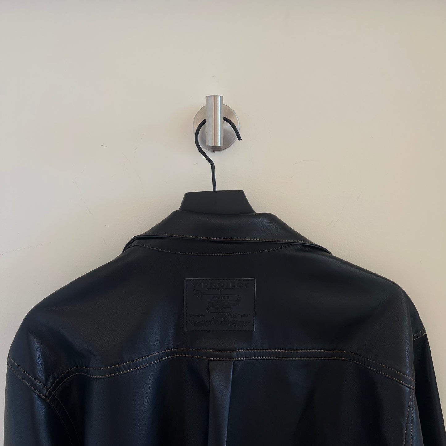 Y/Project Hook Eye Faux Leather Shirt