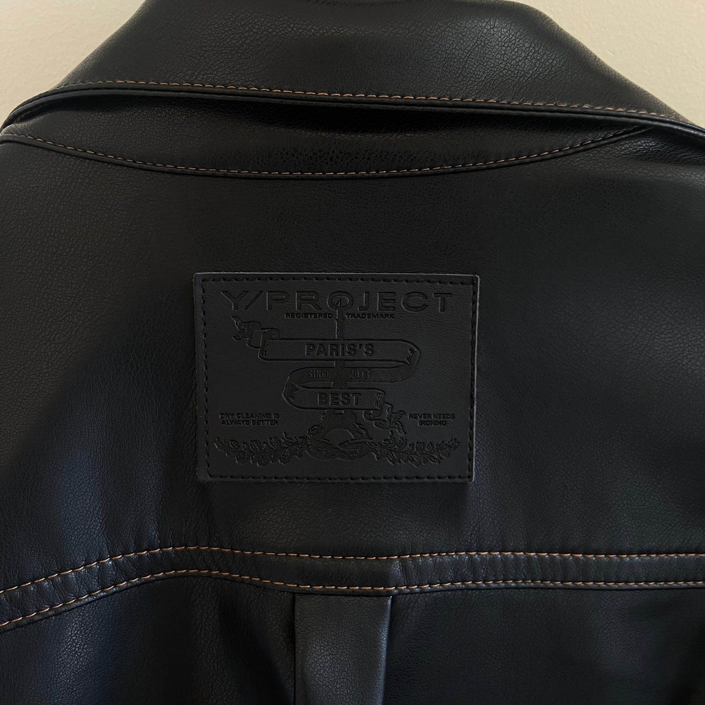 Y/Project Hook Eye Faux Leather Shirt