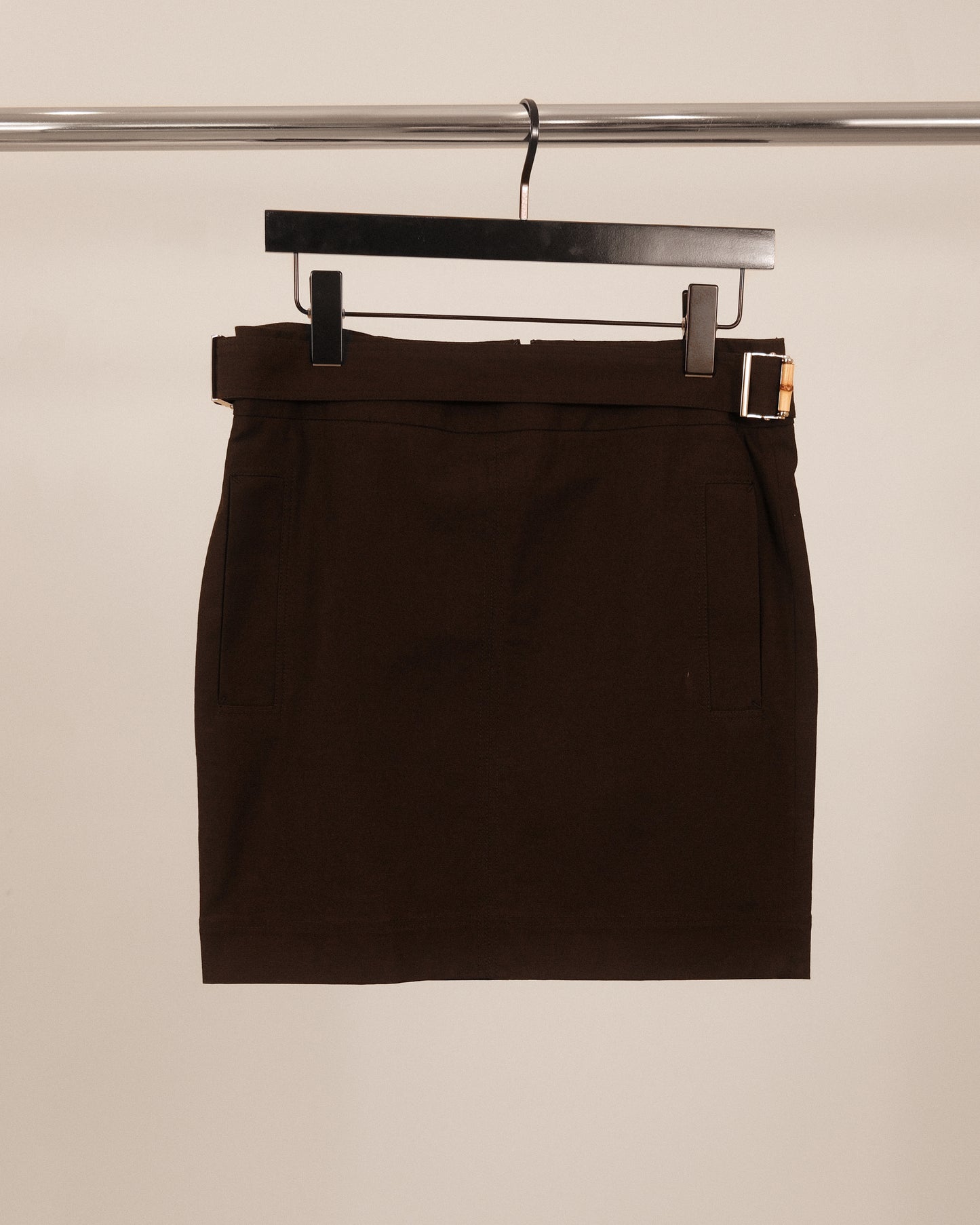 Gucci Bamboo Belt Mini Skirt Black