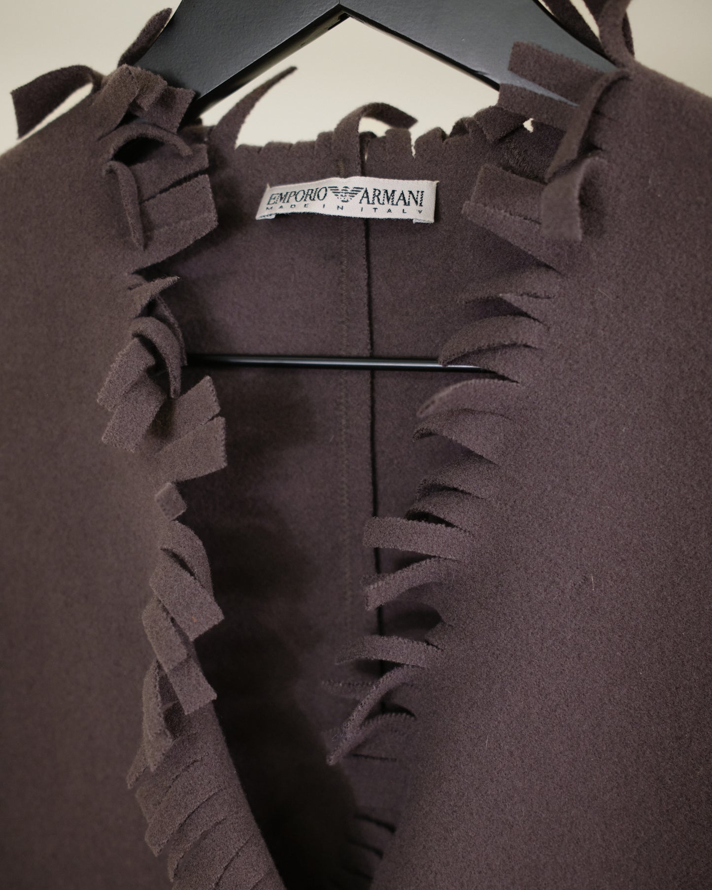 Emporio Armani Fringed Vest Charcoal