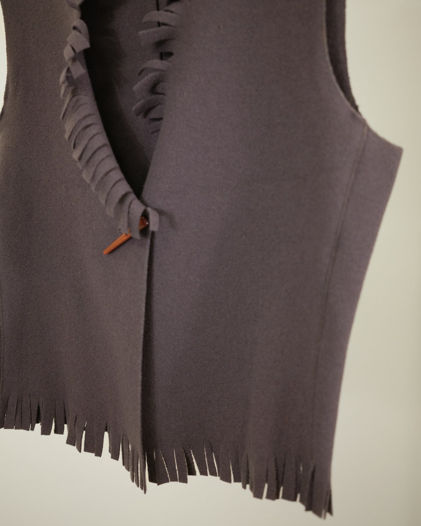 Emporio Armani Fringed Vest Charcoal
