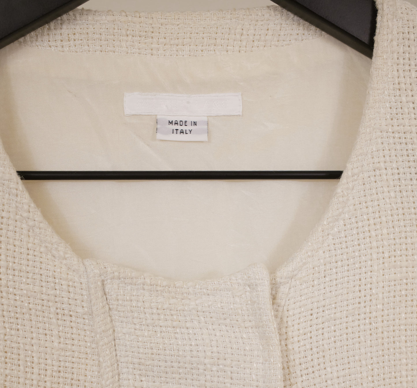 Helmut Lang Linen Collarless Jacket White