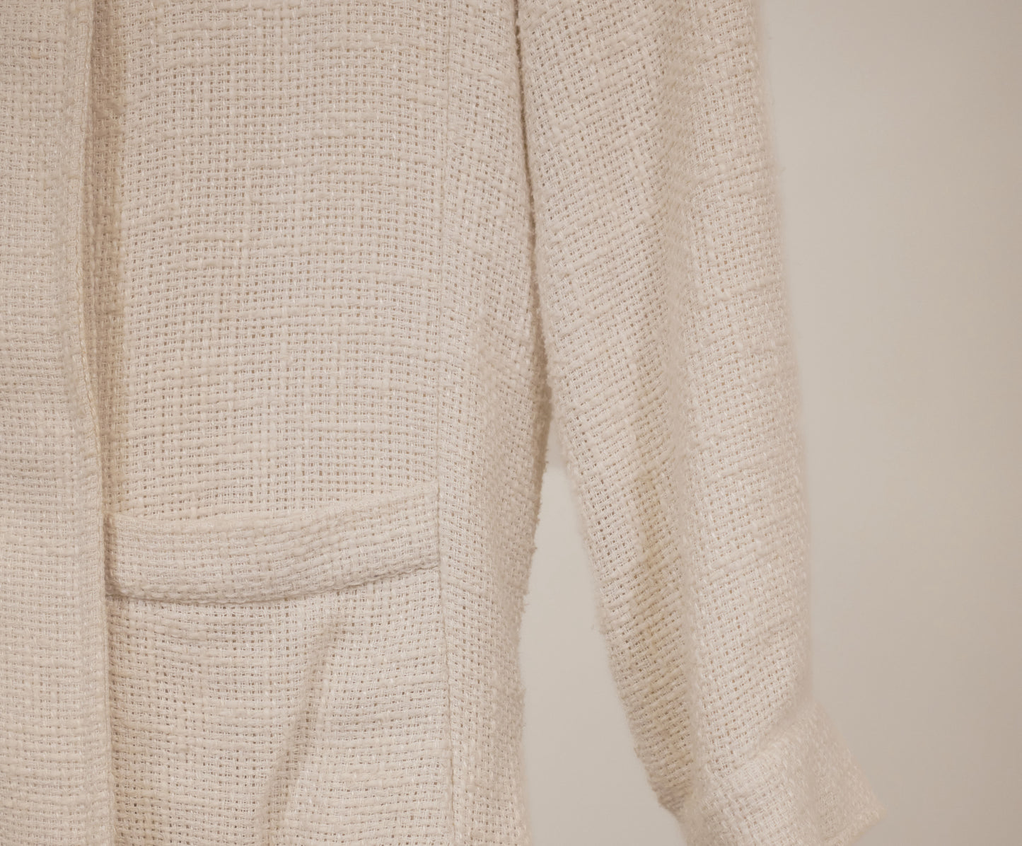 Helmut Lang Linen Collarless Jacket White