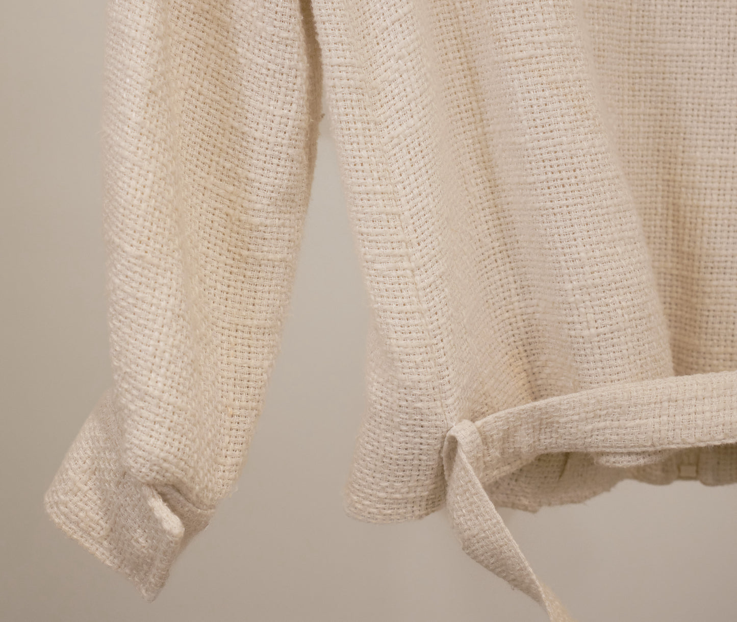 Helmut Lang Linen Collarless Jacket White