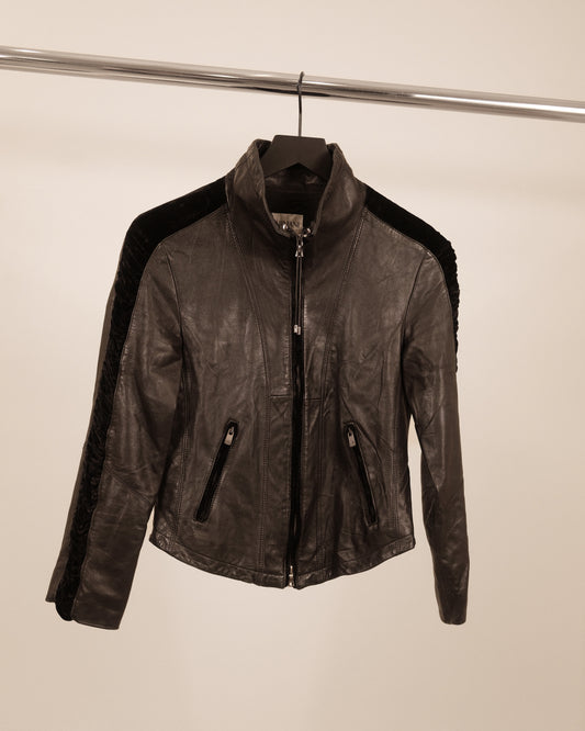 Armani Collezioni Cropped Leather Jacket