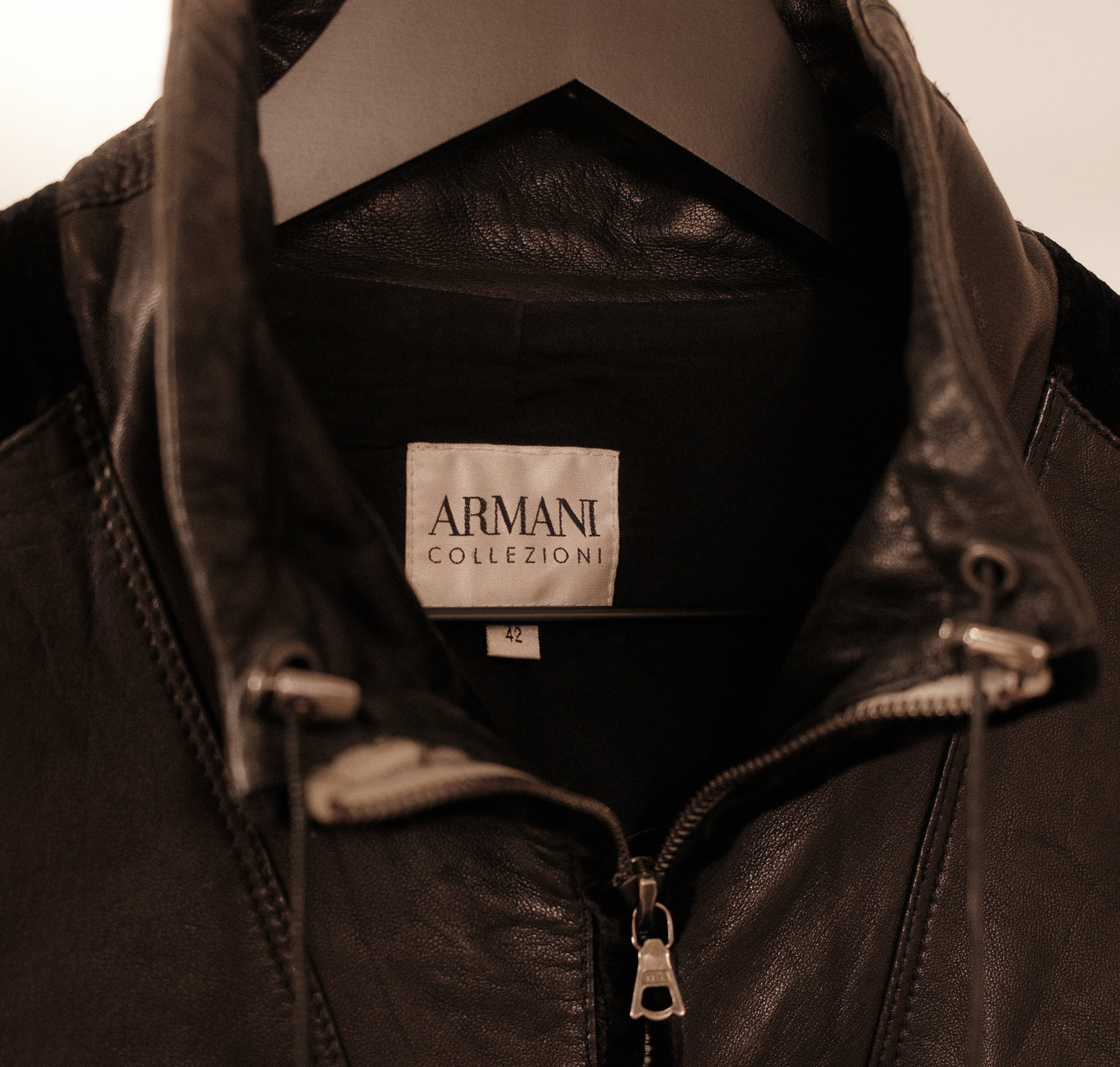Armani Collezioni Cropped Leather Jacket