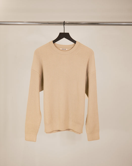 Auralee Ribbed Hard Twist Sweater
