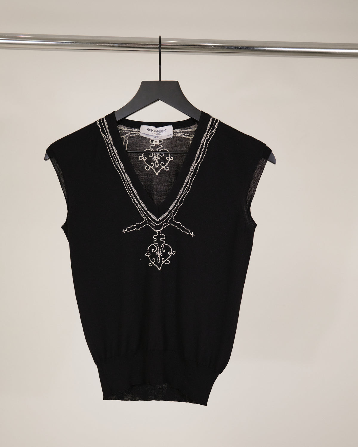 Yves Saint Laurent Embroidered Knit Vest