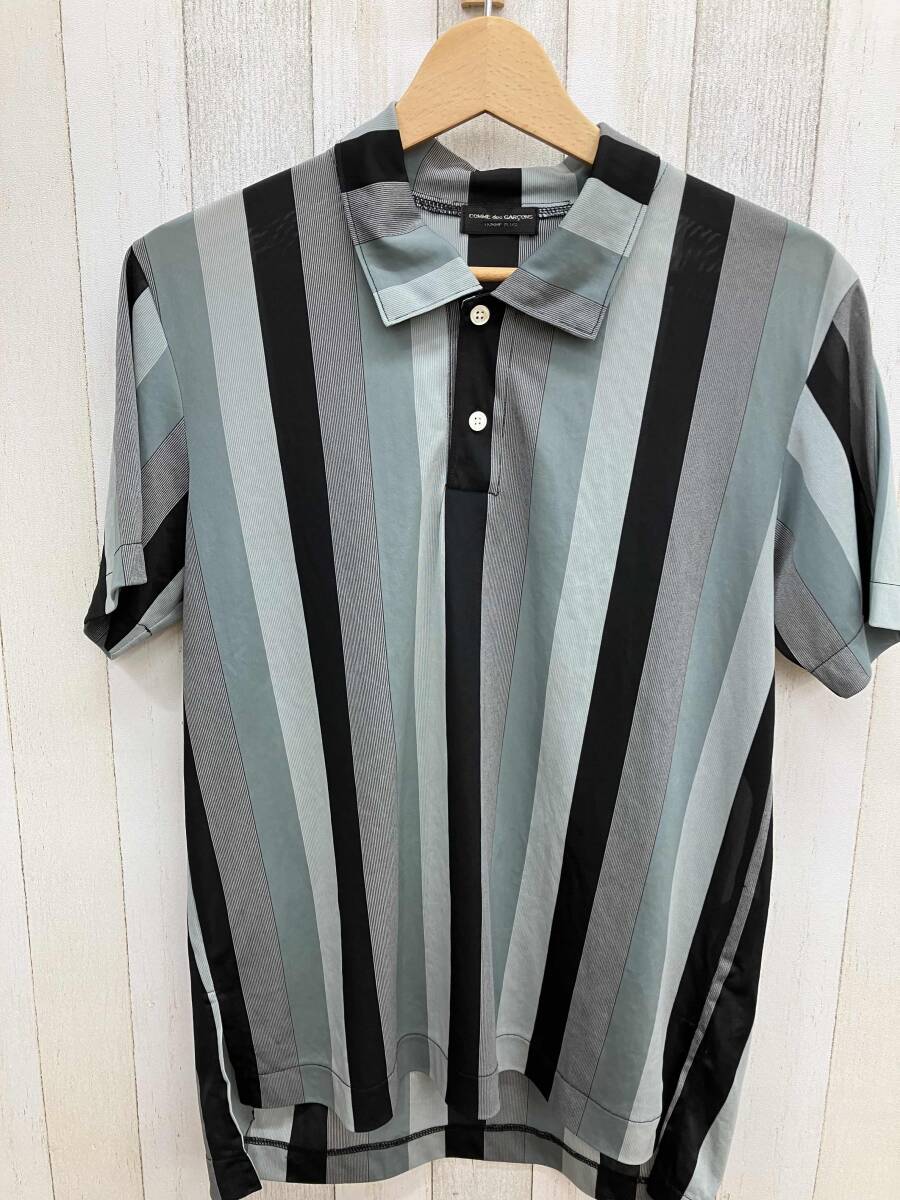 Comme Des Garcons Homme Plus Striped Short Sleeve Polo Shirt