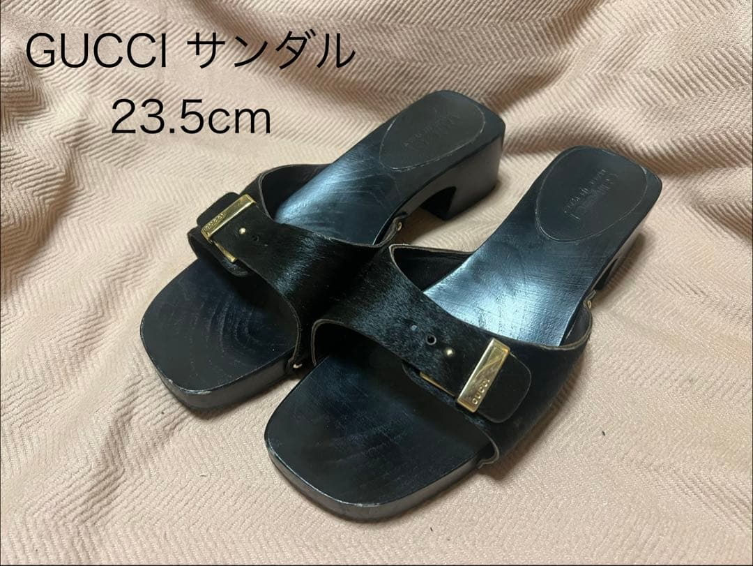 Gucci Wood Sole Mule Sandals