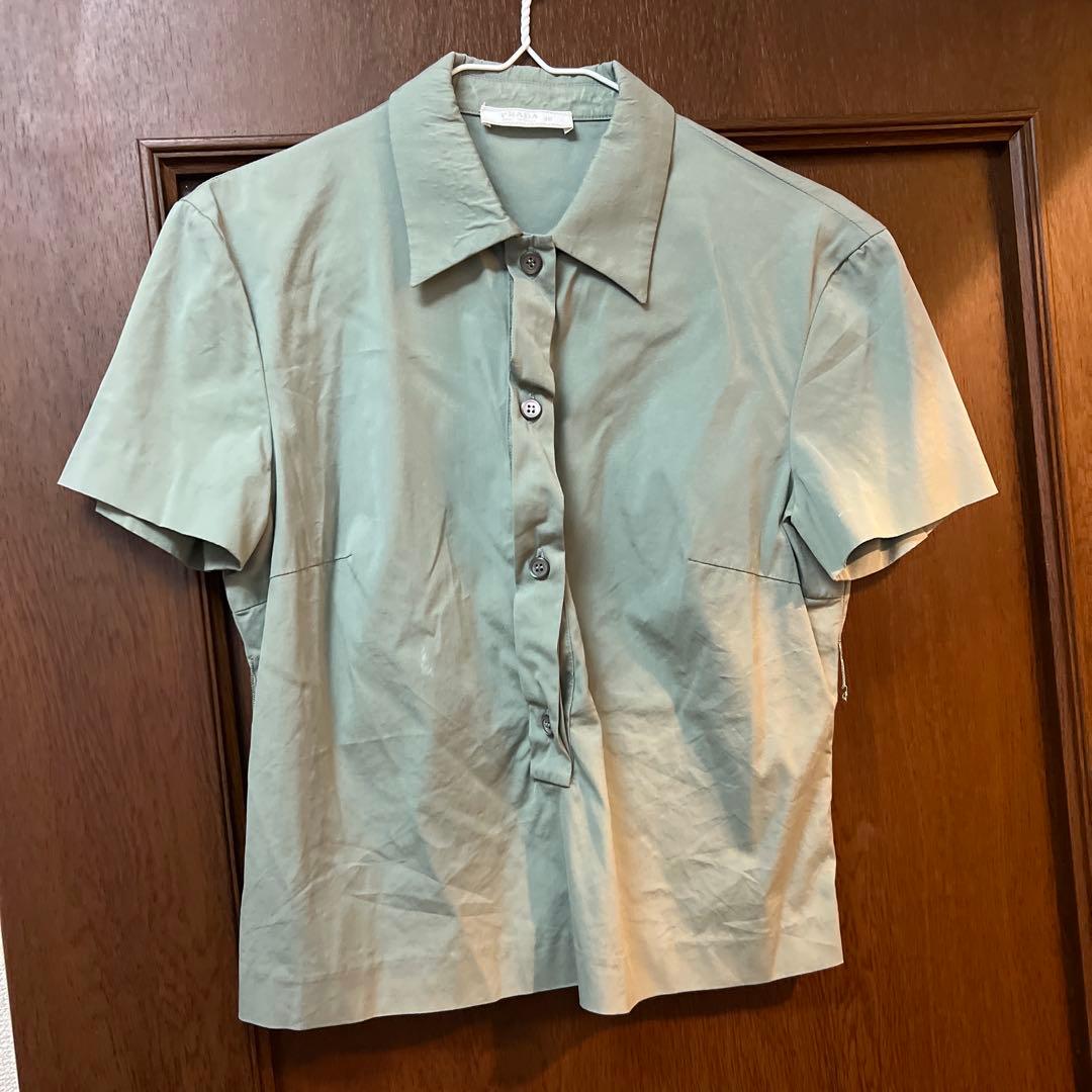 Prada Short-Sleeve Half Button Shirt